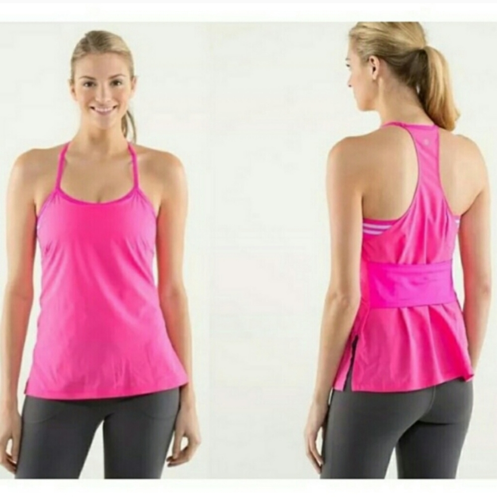 LULULEMON Amped Tank w/ Built in Bra in Raspberry